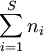 \sum_{i=1}^S n_i