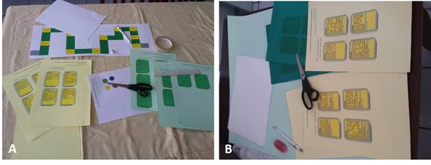 anexo. Tabuleiro e exemplo de carta-pergunta desenvolvidos para o jogo