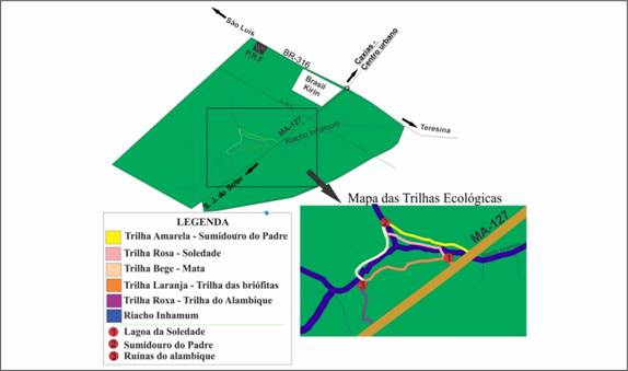 Mapa trilha inhamum